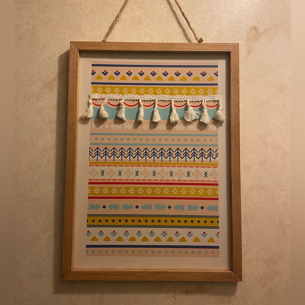 ❤️2/$25 Colorful Patterned Wall Art with Tassels